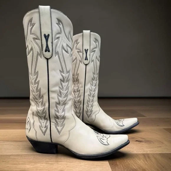 1990s Liberty “Killaz” Skull Inlay Boots — Women’s 10.5 B Vintage Cowboy Boots - Picture 4 of 6